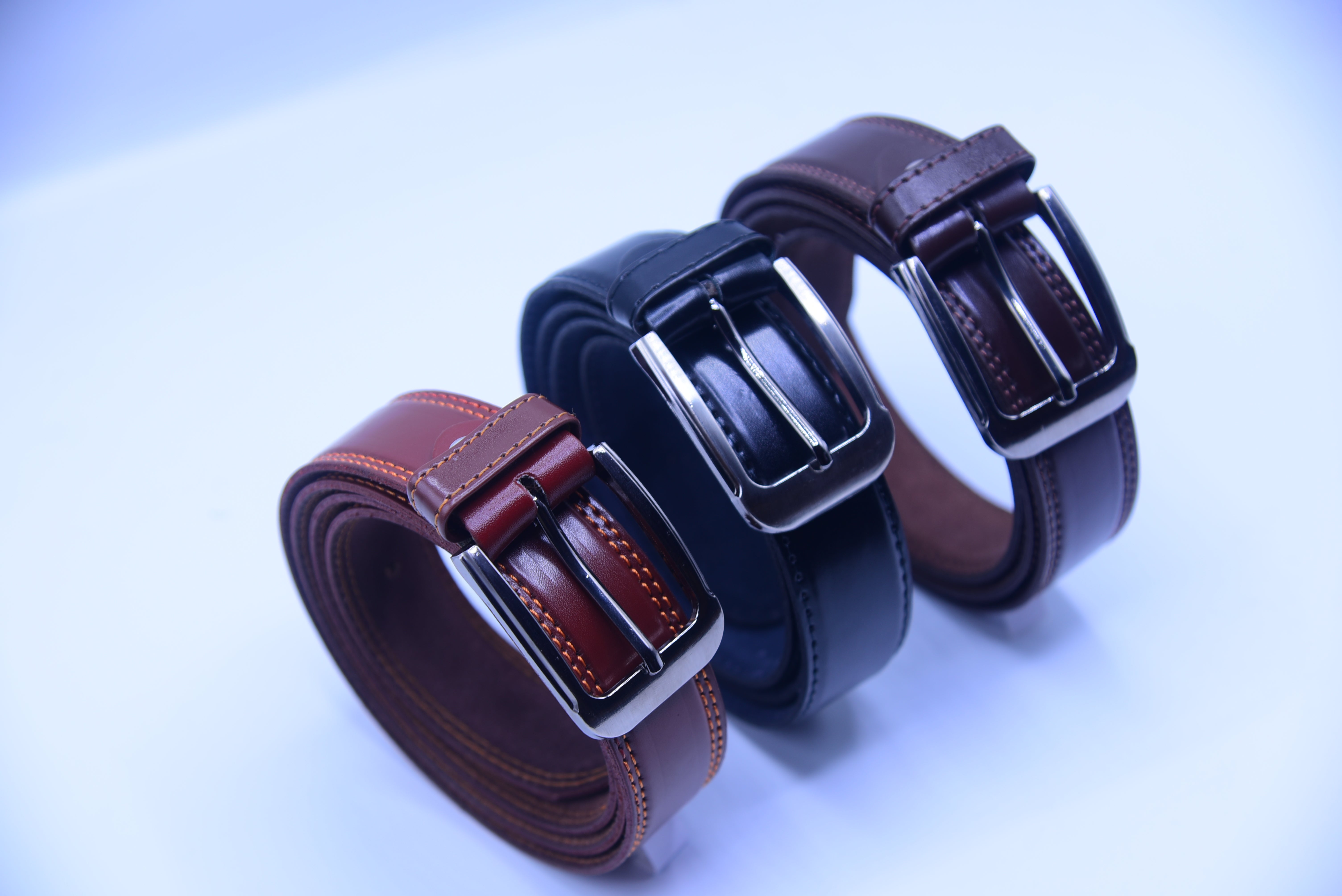 Double Stitch Leather Belt