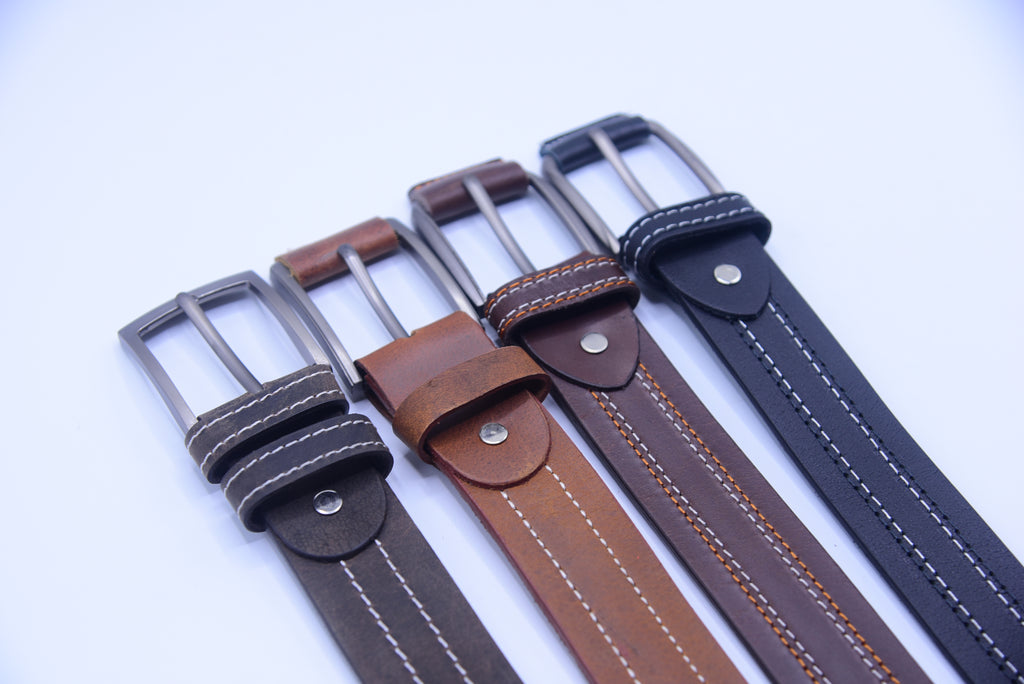 Stitched Classic Full-Grain Leather Belt