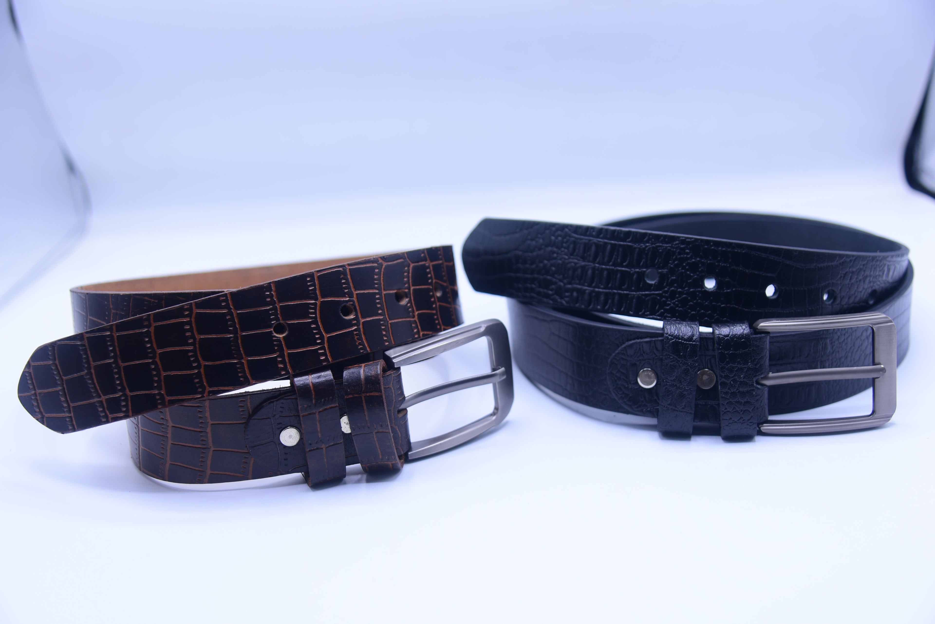 Genuine Crocodile Embossed Belt
