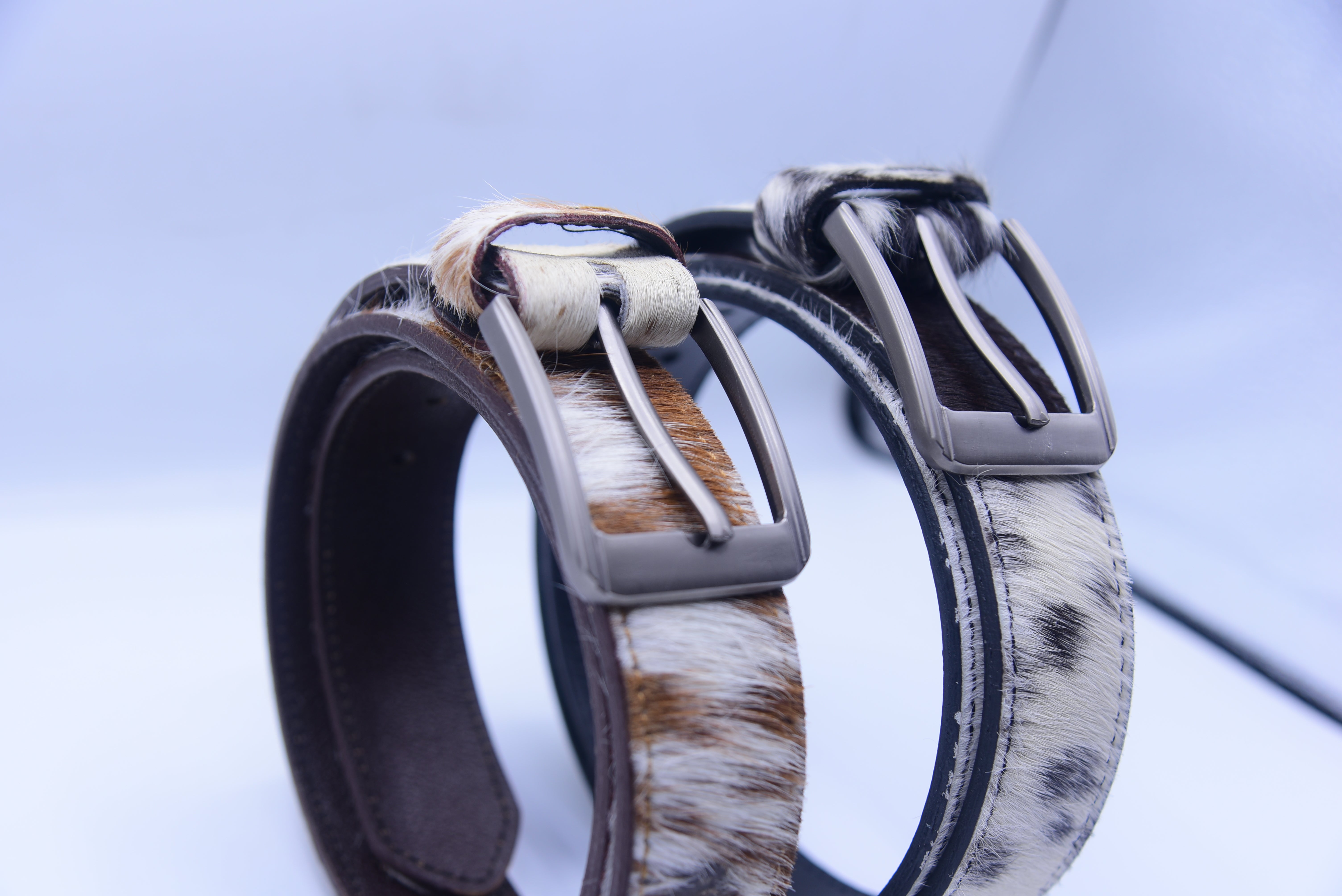 Premium Hair-On Hide Leather Belt