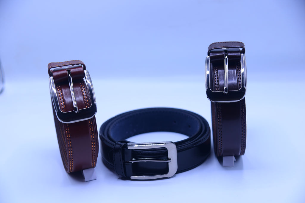 Double Stitch Leather Belt