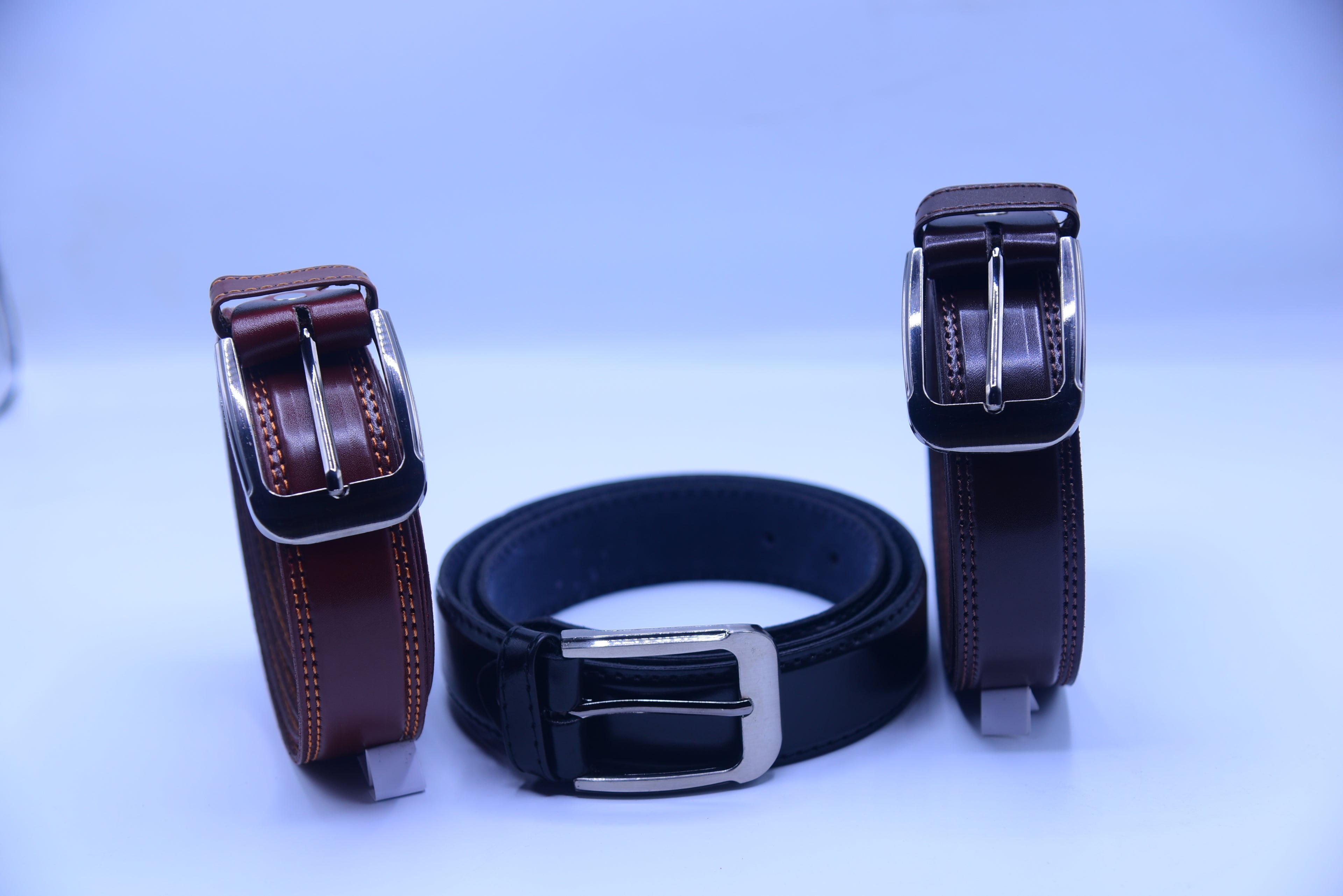 Double Stitch Leather Belt