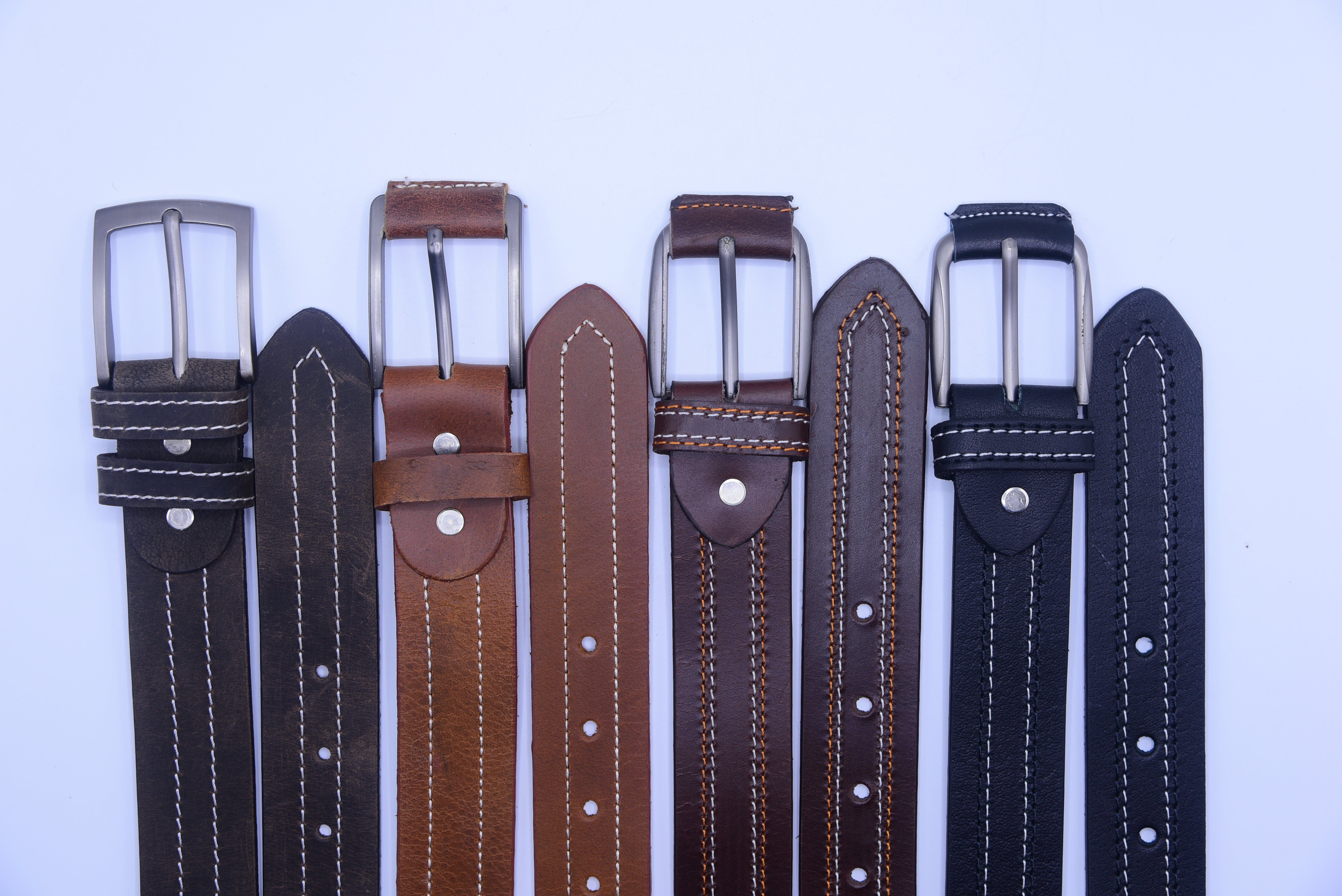 Stitched Classic Full-Grain Leather Belt