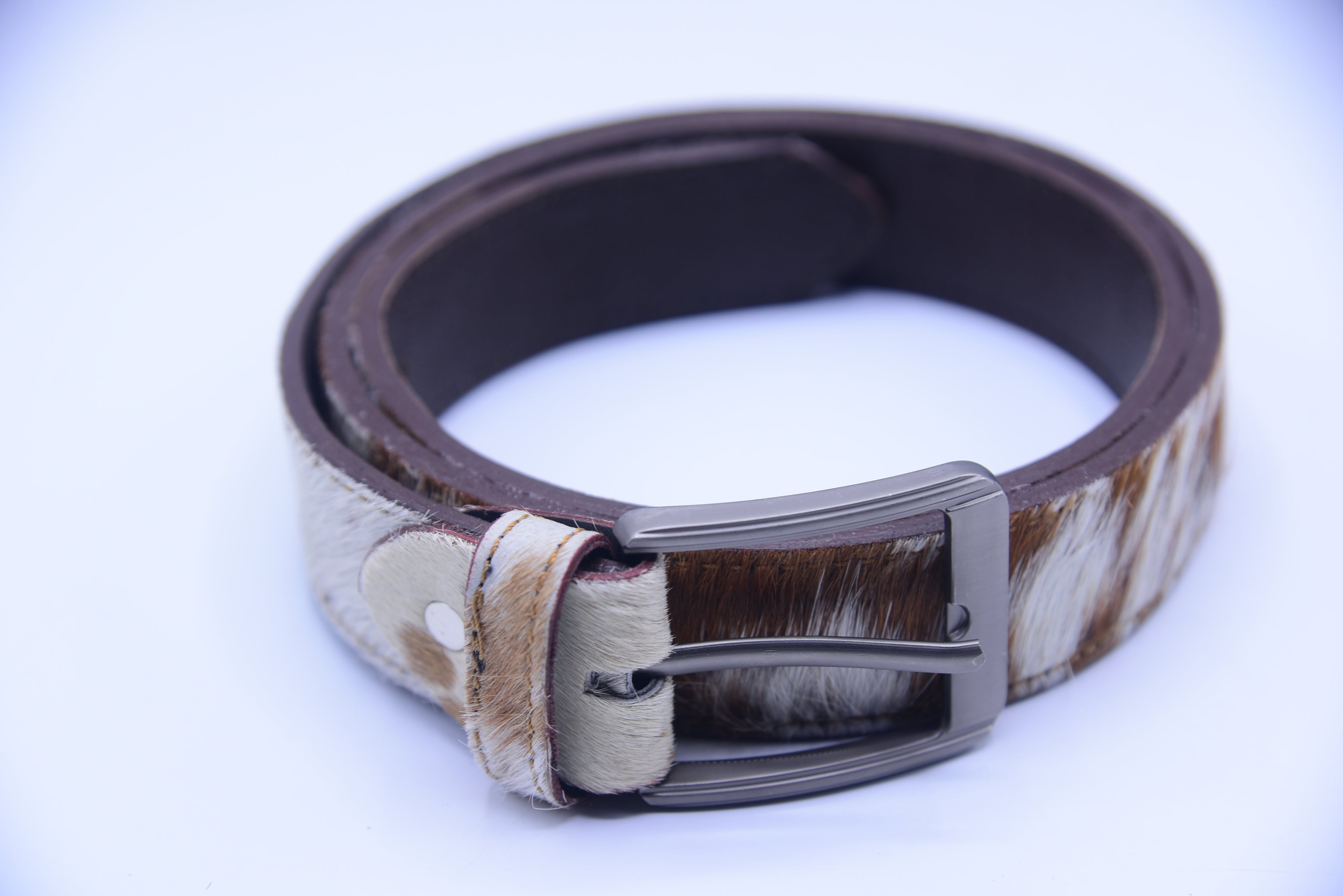 Premium Hair-On Hide Leather Belt