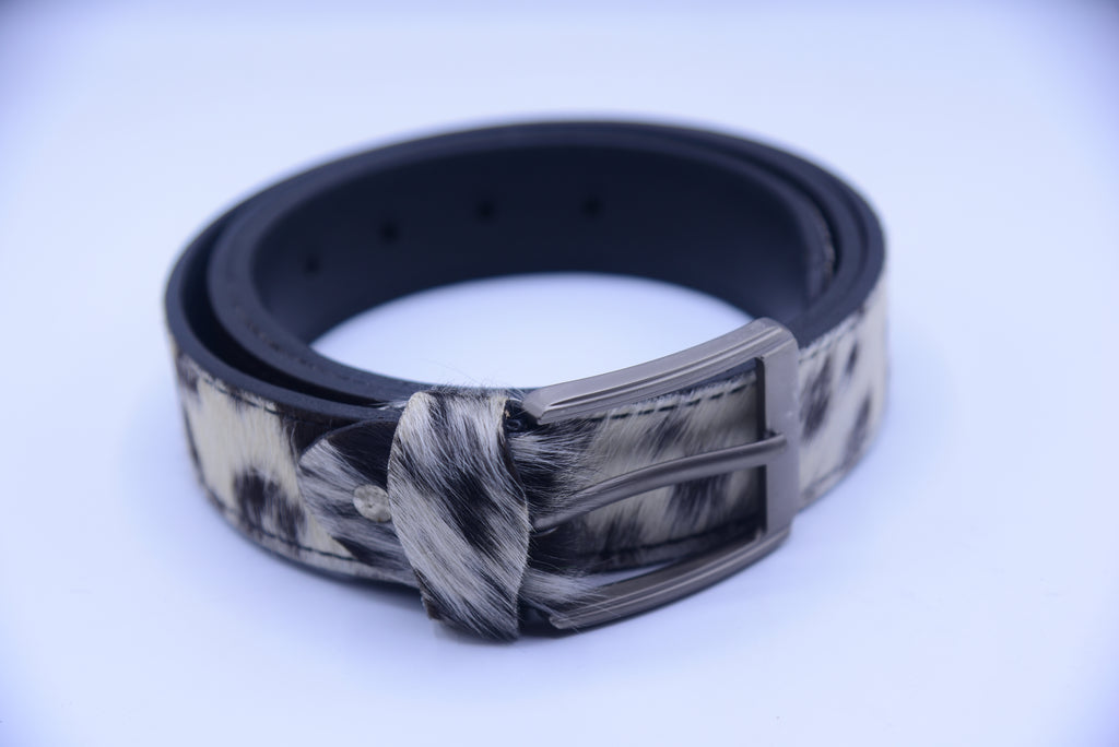 Premium Hair-On Hide Leather Belt