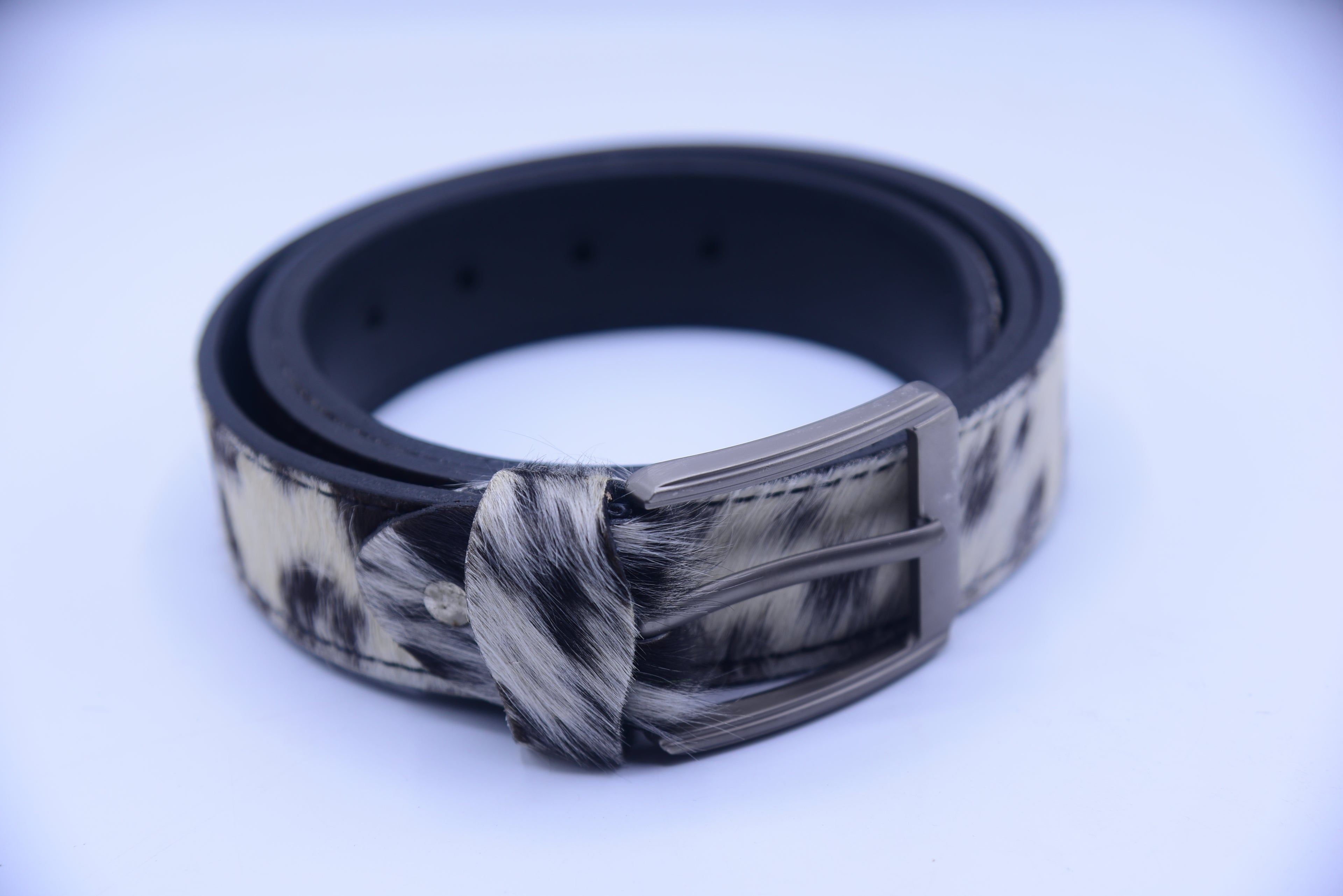 Premium Hair-On Hide Leather Belt