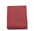Croc-Texture Leather Wallet