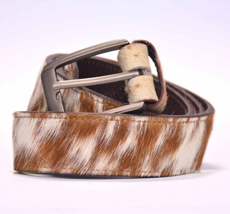 Premium Hair-On Hide Leather Belt