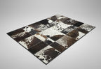 Black & Brown Speckled Cowhide Patchwork Rug