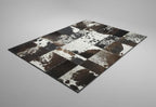 Black & Brown Speckled Cowhide Patchwork Rug