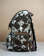 Luxury Patchwork Hair-On Leather Backpack